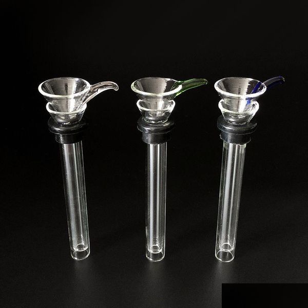 Rauchpfeifen Glasschieber Set Männlich/Weiblich Stiel Rutsche Trichterrohr Gummitülle Downstem für Wasserpfeife Bong Drop Lieferung Home Gar Dhabs