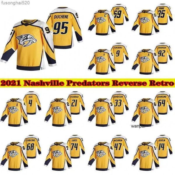 CUSTOM Nashville''Predators''custom Uomo donna gioventù 59 Josi Nashville Reverse Retro Jersey 95 Duchene 92 Ryan Johansen 9 Filip Forsberg 35 P