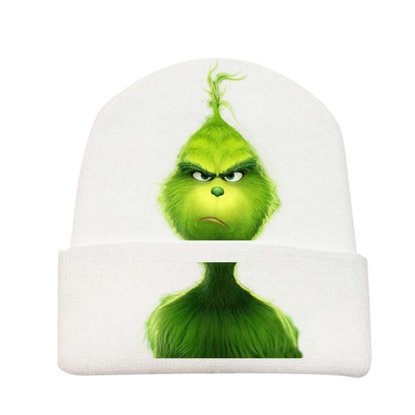 Cappello di Natale Moda per bambini e adulti Nuovo cappello di Grinch mostro di pelliccia verde Gioca ad anime che circonda il caldo cappello lavorato a maglia per uomo e donna