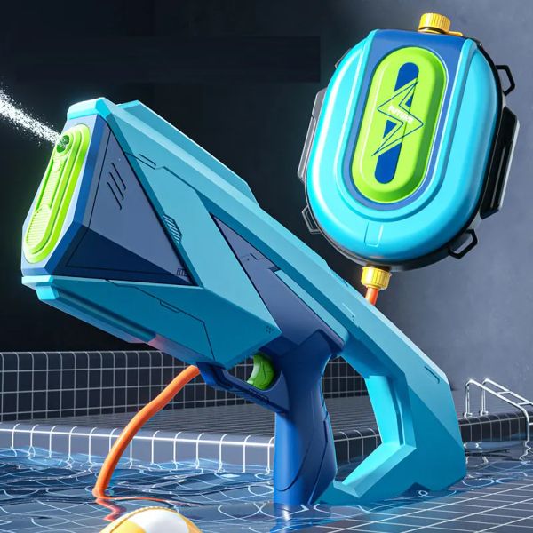Yeni elektrikli su tabancası şarj edilebilir otomatik sırt çantası su tabancası büyük kapasiteli yüksek basınçlı yaz plaj oyuncak çocuklar için yetişkinler
