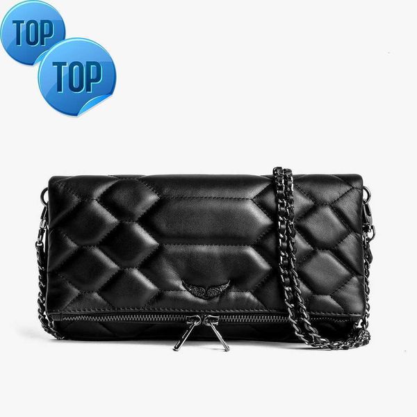 Akşam çantaları moda gerçek deri lüks tasarımcı zadig voltaire omuz çanta totes pochette rock swing kanat çanta bagası kadınlar erkek spor salonu çapraz vücut çanta klut