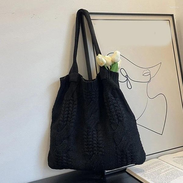 Bolsas de lona Bolsa de ombro boêmia Bolsa feminina de malha de algodão para fashionistas