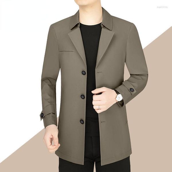 Trench da uomo Cappotto da uomo per uomo Autunno e inverno di fascia alta Cappotto sottile High Street Stile giapponese Giacche lunghe Abbigliamento di moda