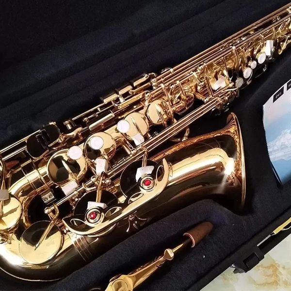 Ouro 875 original do que a mesma estrutura saxofone alto profissional gota e tom latão banhado a ouro botão concha alto sax