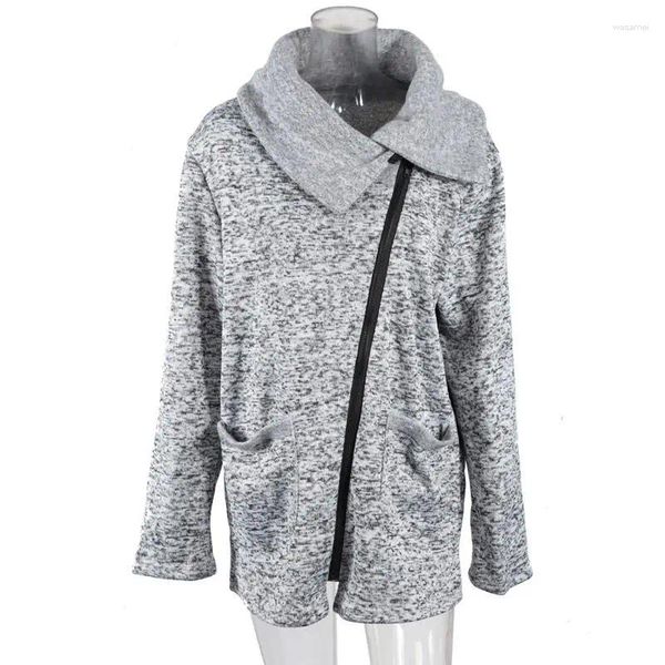 Trench da donna 5XL Abiti da donna autunno e inverno Giacca in pile caldo Cappotto con cerniera obliqua Cappotto da donna Abbigliamento moda femminile Casual