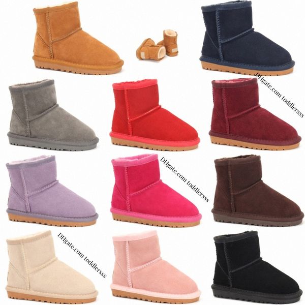 Klassische Kinder Ultra Mini Kurze Stiefel Mädchen Winter Schneestiefel Designer Baby Kind Jugend Schuhe Kleinkind Warme Pelzige Turnschuhe Chestn O6Ly #