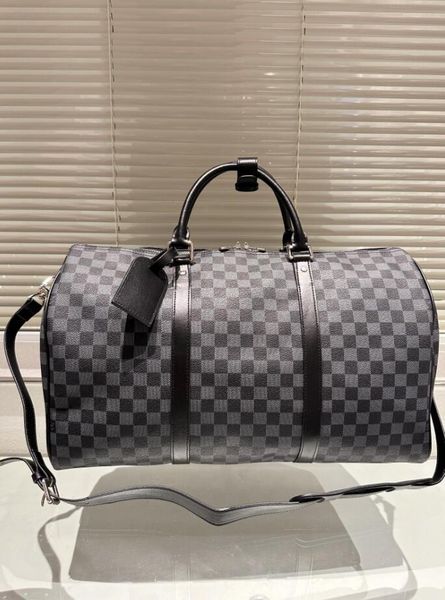 Borsa classica da uomo in tweed di vacchetta Lettere Ing Check Borsa a tracolla Borsa a tracolla Designer Viaggio in aeroporto Borsa fitness da uomo Borsa sportiva da yoga Borsa a tracolla