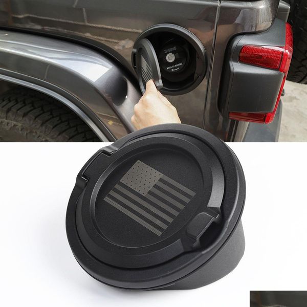 Copriserbatoio Carburante Er Bandiera americana Nero Per Jeep Wrangler Jl Aggiungi Accessori esterni Abs Metallo Drop Delivery Cellulari Motociclette Dhnsa