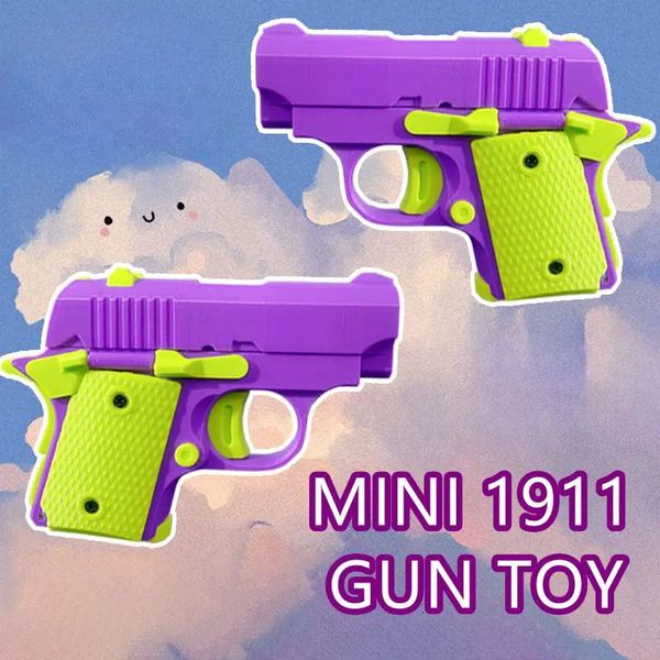 Areia jogar água diversão 3d mini modelo arma 1911 mão brinquedos 1pc pistolas para meninos crianças brinquedo engraçado balas sem fogo borracha banda er coleção presentes 231021