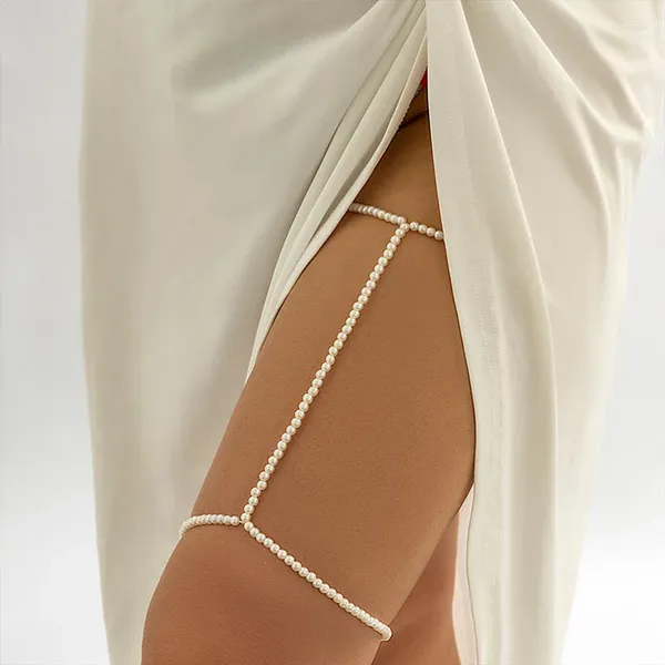 Catene VIVILADY multistrato perle d'imitazione catena gamba del corpo in lega per regalo di viaggio in spiaggia per feste di moda sexy all'ingrosso