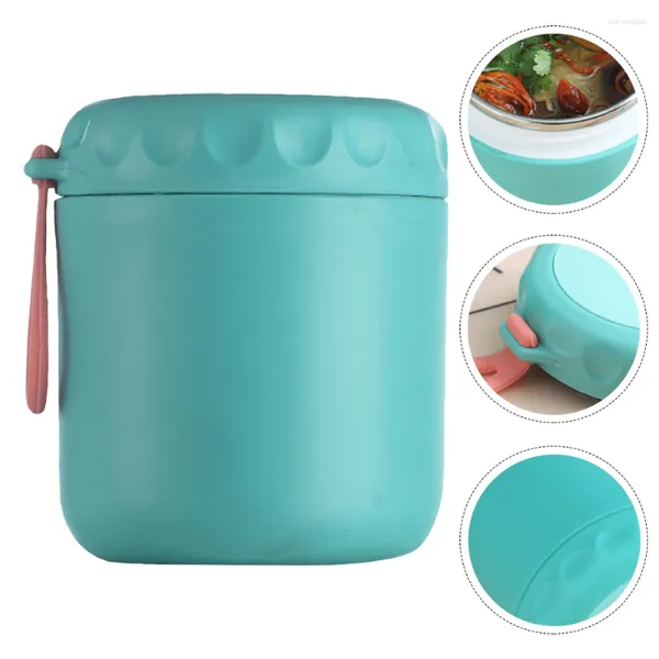 Garrafas de armazenamento Isoladas Frasco de Sopa Frasco de Aço Inoxidável Vácuo Térmico Bento Recipiente 450ml Verde