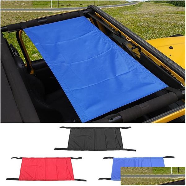 Outros acessórios interiores Carro malha pára-sol telhado sol net para jeep wrangler yj tj jk jku jl jlu 1987- 2/4door drop delivery mobiles dhrzf