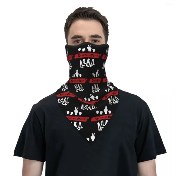 Bandanas Depeche Cool Mode Electronic Rock Bandana Pescoço Gaiter Inverno Mais Quente Mulheres Envoltório Cachecol À Prova de Vento Para Caminhadas Máscara Facial