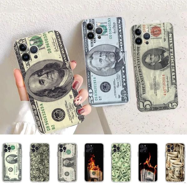 Handyhüllen Banknote Dollar Bargeld Geldhülle für iPhone 14 13 12 Mini 11 Pro XS Max X XR SE 6 7 8 Plus Weiche Silikonhülle 231021