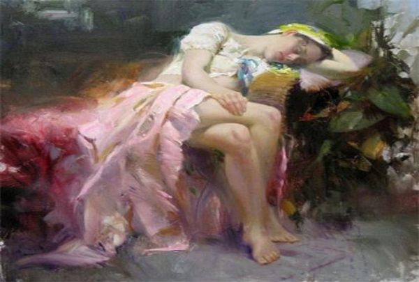 Lotes emoldurados inteiros Pino Daeni Retrato pintado à mão arte pintura a óleo em tela grossa decoração de parede vários tamanhos 6574790