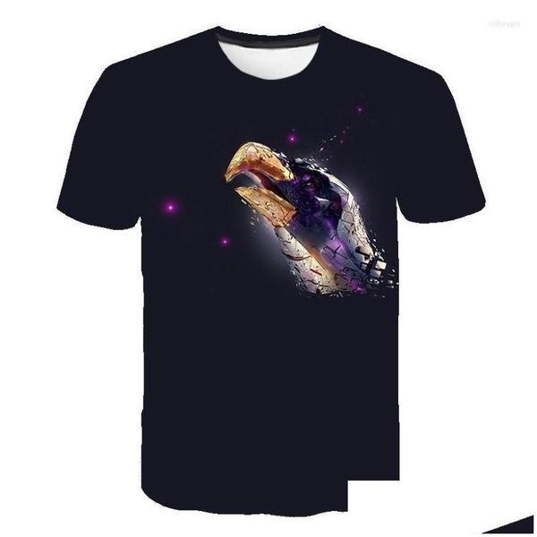 Erkek Tişörtler Erkek Tişörtler Kartal Gömlek Erkekler Yaz Günlük Kısa Kol Yuvarlak Boyun Şahin 3d Baskılı Sokak Giyim T-Shirt Serin Siyah Üstler Dhrcy