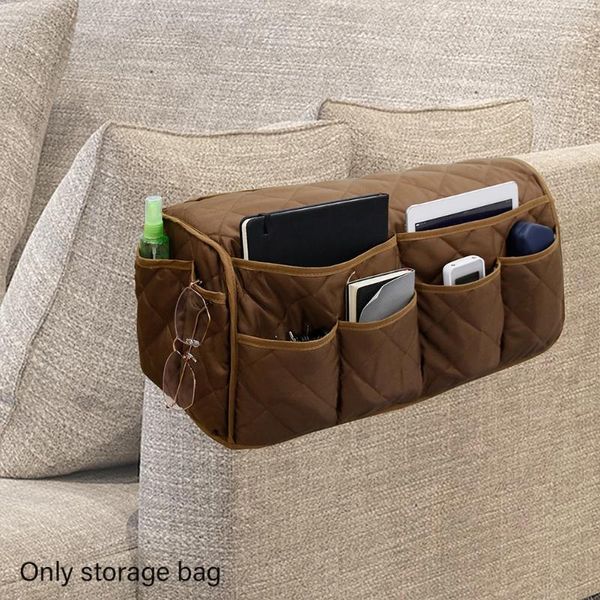 Borse portaoggetti Divano Facile da usare Soggiorno Cellulare impermeabile Misto cotone con 14 tasche Appeso multifunzione Bracciolo organizer