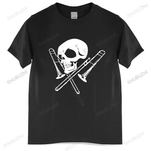 Männer T Shirts Männer Baumwolle Hemd Sommer Marke T-shirt Komfortable Mode Schädel Und Posaune T-shirt Homme Tops