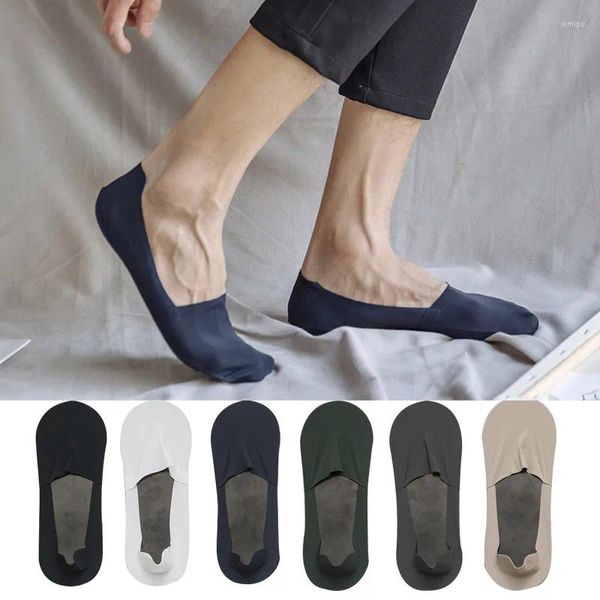Мужские носки, парные, потные, 3, тонкие, нескользящие, низкие, мужские летние носки, дышащая нижняя часть, хлопок, повседневные, невидимые, впитывают силикон