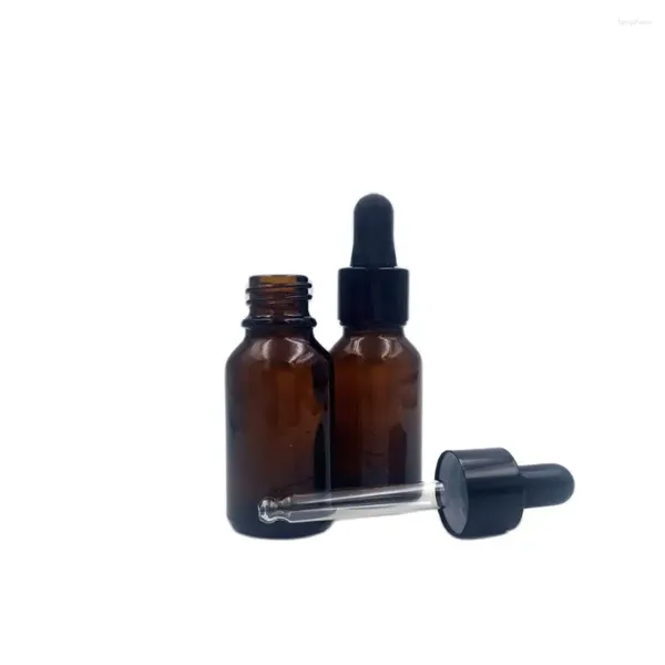 Depolama Şişeleri 25 PCS Uzun 0,5 oz Amber Cam Tentür ile 15ml Damla Şişe Uçucu Yağlar İçin Sızdır Yoksun