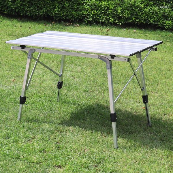 Mobili da campeggio 90-53 cm Scrivania da picnic Tavolo pieghevole in lega di alluminio Regolabile in altezza Multifunzione Impermeabile Resistente Spiaggia da campeggio all'aperto