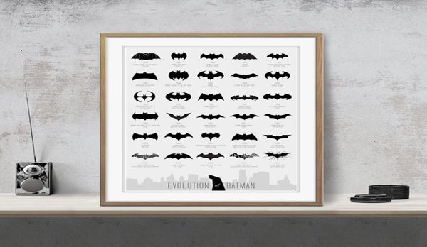 75 anos de evolução Batman Comic Art Poster Decoração de parede Fotos Art Print Home Decor Poster Unframe 16 24 36 47 Inch5655806