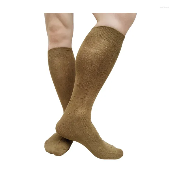 Herrensocken über der Wade, lange Röhre für Herren, groß, kariert, weich, formeller Anzug, sexy Dessous-Strumpf, männlicher Schlauch