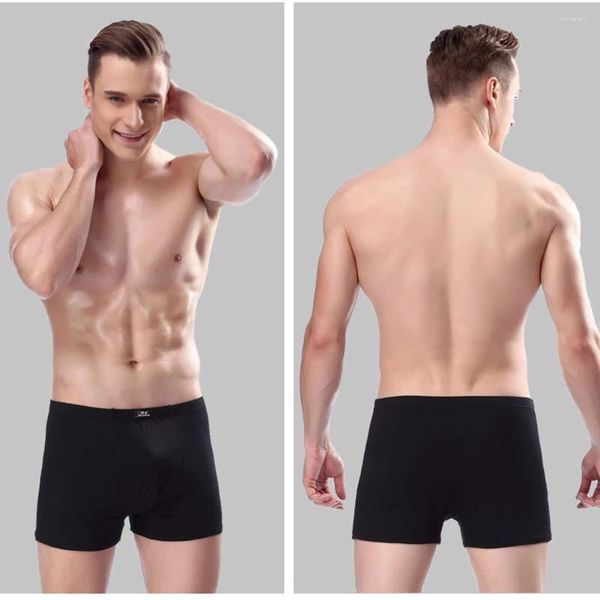 Cuecas macias masculinas bulge bolsa boxer briefs modal confortável pele-amigável troncos undershorts cor sólida roupa interior elástica