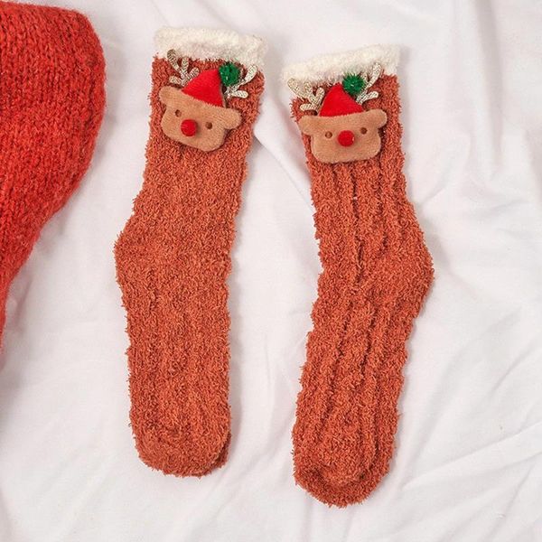 Kadınlar SOCKS Sonbahar ve kış kalınlaşmış h sevimli karikatür orta tüp Noel Japon Kore medyası