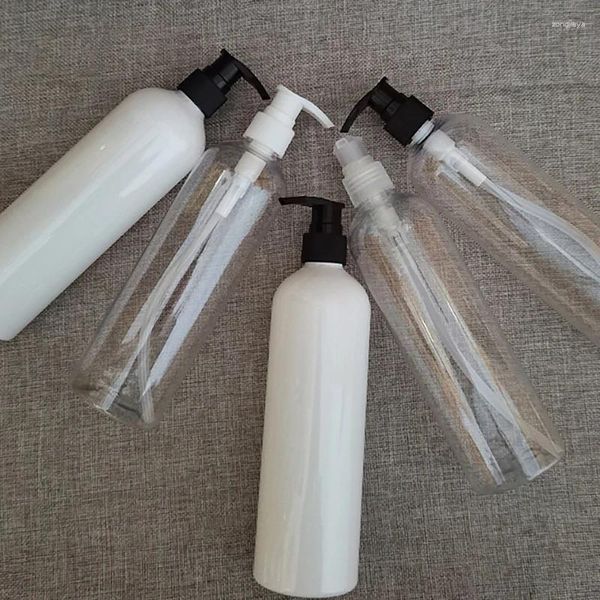 Bottiglie di stoccaggio Contenitore per pompa per sapone liquido per lozione in plastica nera vuota da 400 ml per contenitori cosmetici in plastica per la cura personale