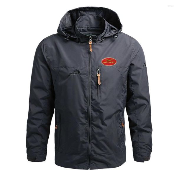 Hoodies masculinos moto guzzi marca primavera outono simples trench coats qualidade superior moda masculina quente outerwear jaquetas blusão