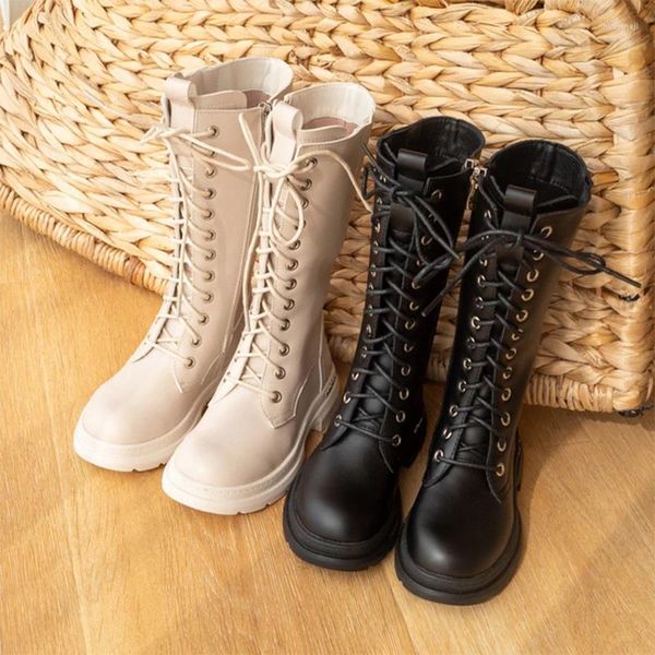 Botas outono inverno crianças bebê meninas preto crianças pu couro moda motocicleta bota menina sapatos tamanho 26-37