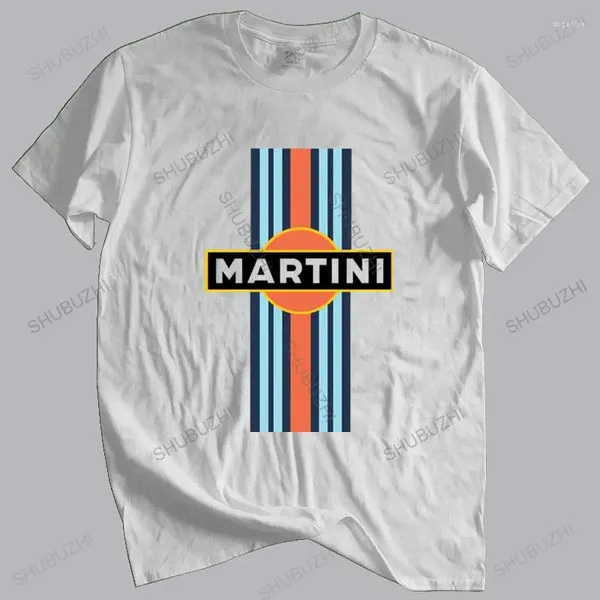 Homens camisetas Homens Camisa de Algodão Marca de Verão Camiseta Martini Carro de Corrida Vintage Presente Legal Retro Camiseta Homme Tops