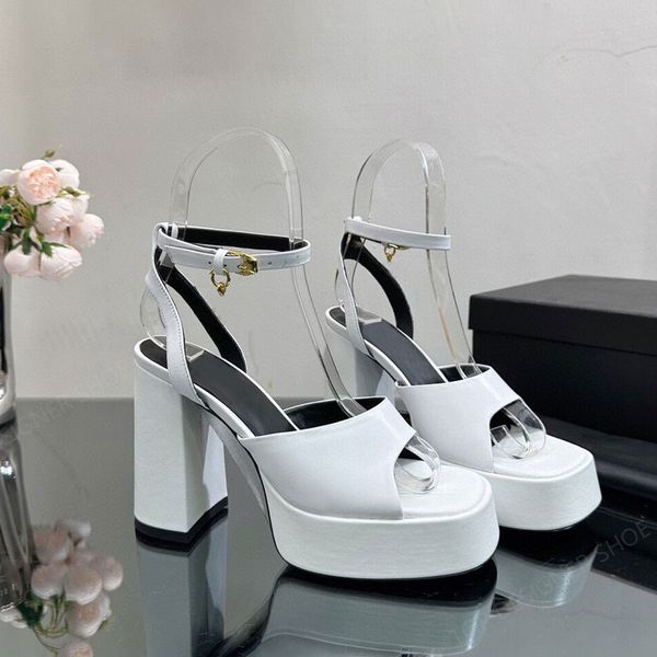 tornozelo strad seda sandálias de salto alto couro robusto salto bloco sapatos de luxo designer sandálias mulheres sapatos de festa sapatos de casamento roxo branco rosa prata 11cm