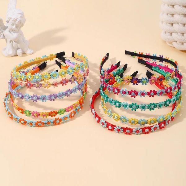 Accessori per capelli 1 pz Cerchio colorato con margherite della Boemia per ragazza Delicata fascia per frangia rotta per bambini Regalo per scrunchie