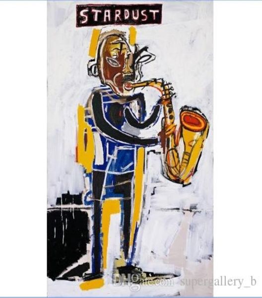 JeanMichel Basquiat „Stardust1983“ Hochwertiges handgemaltes HD-Druckkunst-Ölgemälde, Heimdekoration, Wandkunst auf Leinwand, 4101645