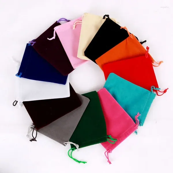 Geschenkverpackung, farbige Schmuck-Display-Tasche, Flanell-Beutel mit Kordelzug, Party- und Hochzeitspaket, Samt, 5 x 7 cm, 7 x 9 cm, 8 x 10 cm, 10 x 15 cm