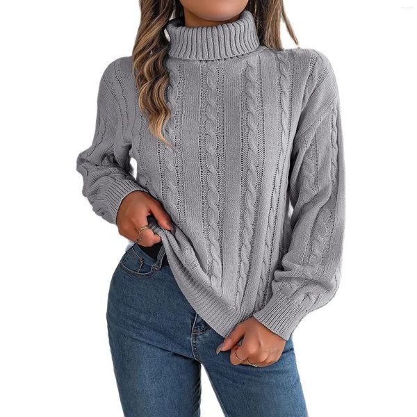 Maglioni da donna Maglione da donna allentato casual Pullover femminile Dolcevita Maglieria Streetwear da ragazza Top Elegante da donna