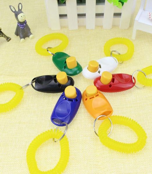 Hund Button Clicker Pet Sound Trainer mit Handgelenk Band Aid Guide Pet Click Training Tool Hunde Zubehör 11 Farben 100pc5441990