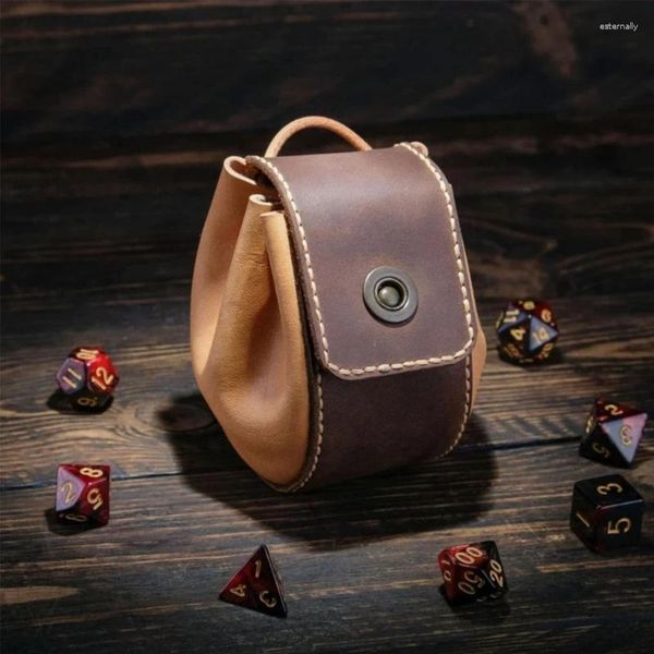 Aufbewahrungstaschen, Ledertasche mit Kordelzug für Tisch-Rollenspiel-Geldbörse