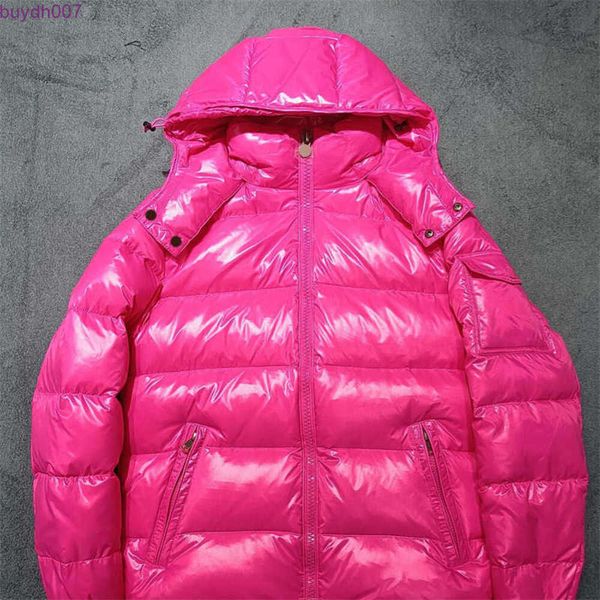 Down Parkas Moda Rosa Jaquetas Mens Engrossar Quente Puffer Jaqueta Estilo Clássico Luz Casal Zipper Cardigan Com Capuz Streetwear Casacos Inverno Designer RW7M