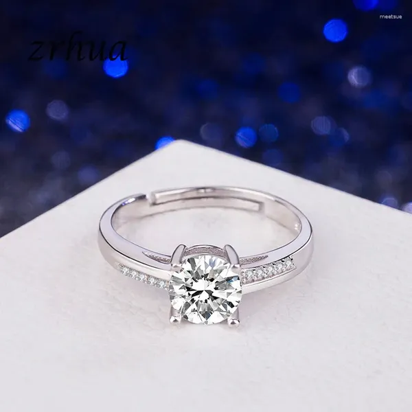 Cluster-Ringe ZRHUA High-End-Ehering für Frauen prägnante klassische Mini-Zirkonia Silber Farbe Modeschmuck weibliche Anel Anillos