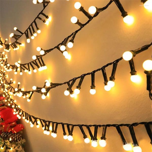 Cordas 10m 500 LED Outdoor Solar Globe String Luz Natal Cluster Garland Impermeável Starry Ball Fada para Decoração de Jardim