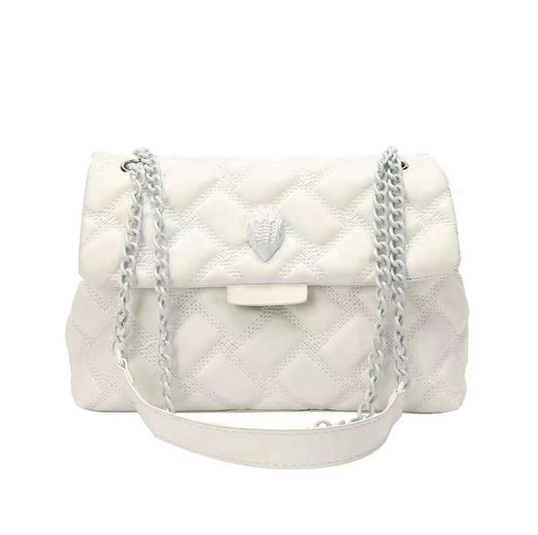 Kurt Geiger da donna con design a testa d'aquila borsa a catena con griglia di diamanti stile straniero flip top monospalla a tracolla stile casual personalizzato da donna europea