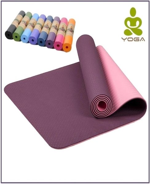 6 mm rutschfeste TPE-Yogamatten für Fitness, Tasteless Marke, Pilates-Matte, 8 Farben, für Fitnessstudio, Übung, Sportmatten, Pads mit Yoga-Tasche, Yoga-Gurt, 201831108