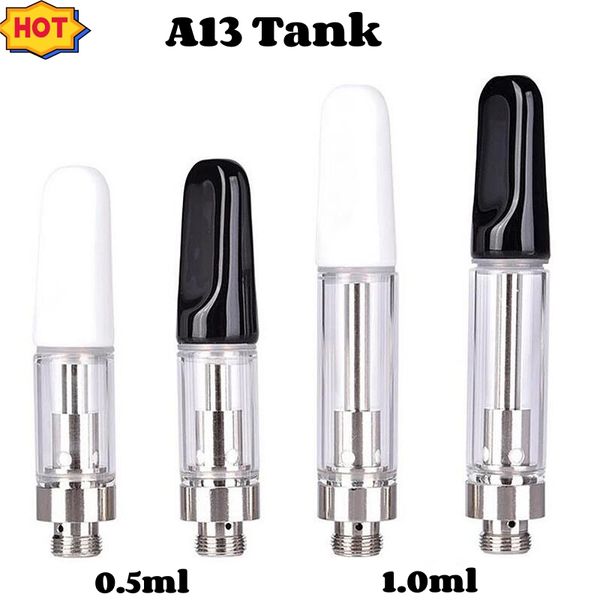 Großhandel Full Glass Vaporizer Stiftpatronen 0,5 ml 1 ml Glühbirne Pyrex Messing Knöchel Tank verfügbarer leerer Vape Stift 510 Faden Bulk Atomizer E Cig Carts mit Verpackung