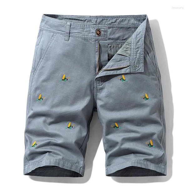 Мужские шорты 2023, летние мешковатые брюки с вышивкой животных, военные брюки-карго в стиле милитари, мужские хлопковые серые тактические короткие штаны