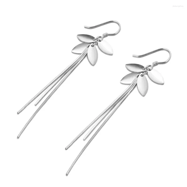 Orecchini a bottone Moda Donna Nappa Catena con filo Fatto a mano in argento sterling 925 Accessori per gioielli alla moda per regalo