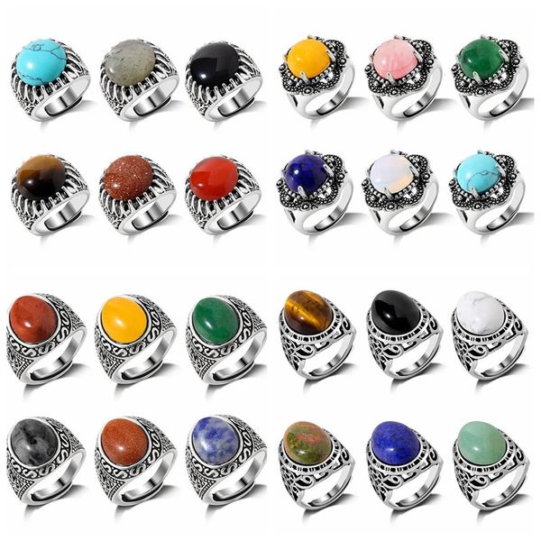 Band Ringe Punk Vintage Schmuck Stein Für Frauen Männer Tigerauge Klassische Qualität Einstellbare Ring Party Wunderschöne 231021