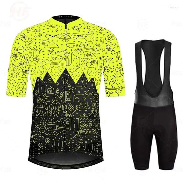 Set da corsa Set di maglie da ciclismo per uomo Pantaloncini traspiranti da bici Tuta da montagna Abbigliamento da triathlon Uniforme estiva 2023